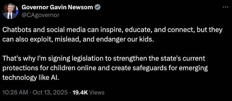 California Governor Signs Laws Establishing Safeguards over AI Chatbots – Bước Tiến Mới Trong Quản Lý Trí Tuệ Nhân Tạo