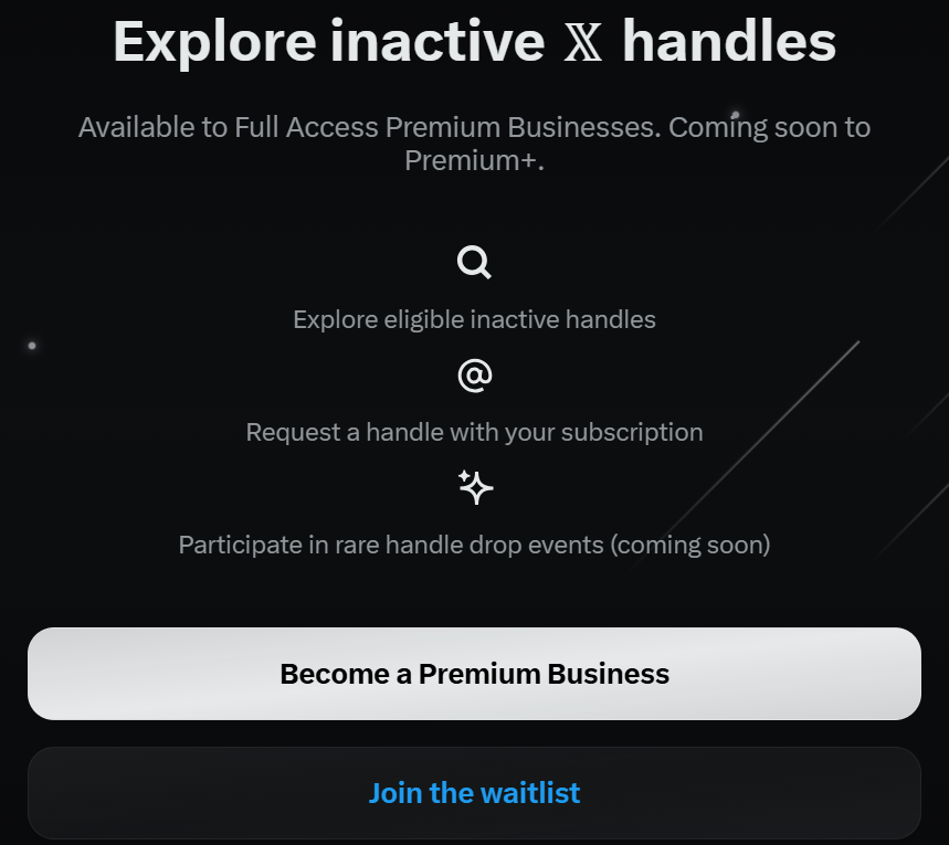 X Ra Mắt Marketplace Cho Tên Người Dùng Không Hoạt Động – Cơ Hội Vàng Cho Người Dùng Mới