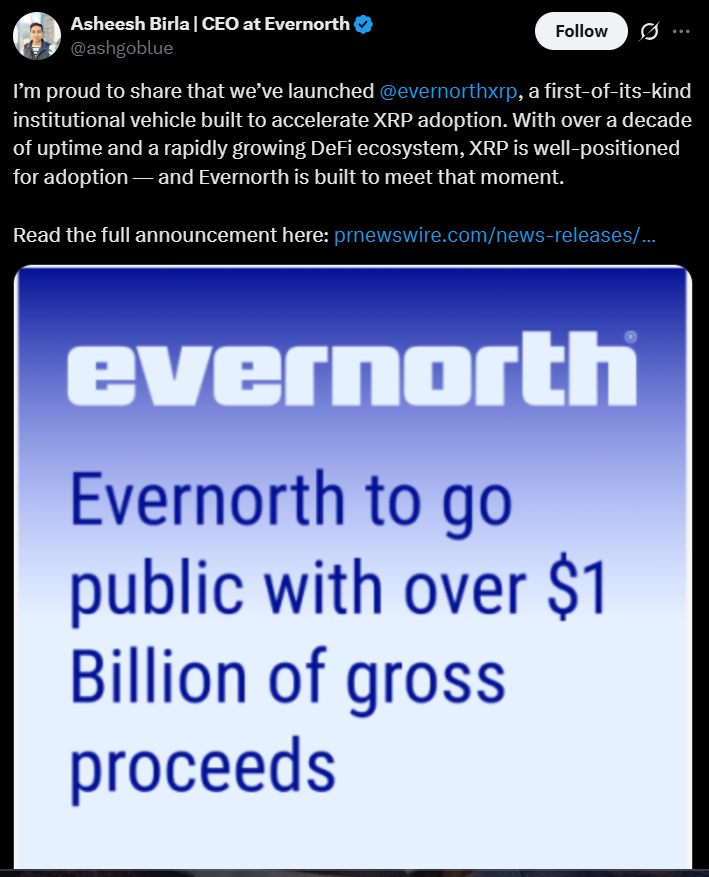 Evernorth’s $1B SPAC Deal Targets Giant XRP Treasury – Cơ Hội Lớn Cho Thị Trường Crypto?