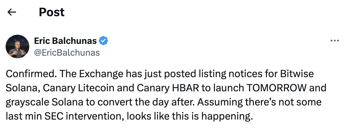 Bitwise và Canary ETFs sắp ra mắt sau khi sàn giao dịch Mỹ niêm yết