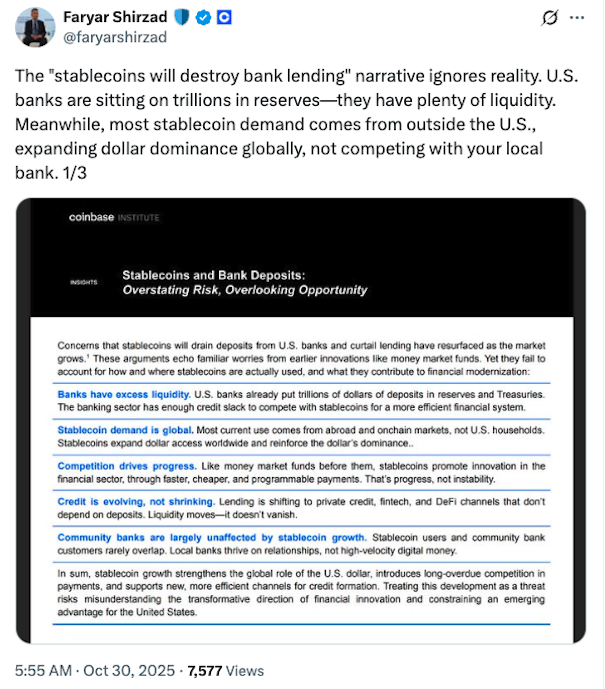 Stablecoins Real-World Use Doesn’t Harm Banks, Says Coinbase – Tín Hiệu Tích Cực Cho Tài Chính Truyền Thống Và Crypto