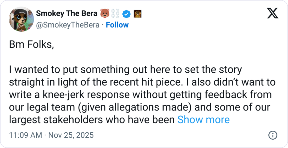 Berachain Phản Hồi Báo Cáo Về Thỏa Thuận Hoàn Tiền Cho Nhà Đầu Tư Mạo Hiểm: “Thông Tin Chưa Đầy Đủ”