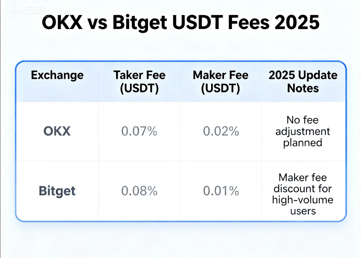 So sánh phí rút nạp USDT giữa OKX và Bitget (2025) - Sàn nào tiết kiệm hơn?